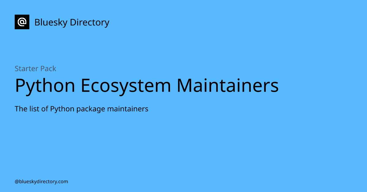 Python ecosystem maintainers bluesky directory