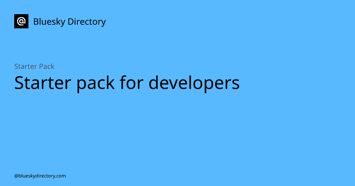 Starter pack for developers - Bluesky Directory